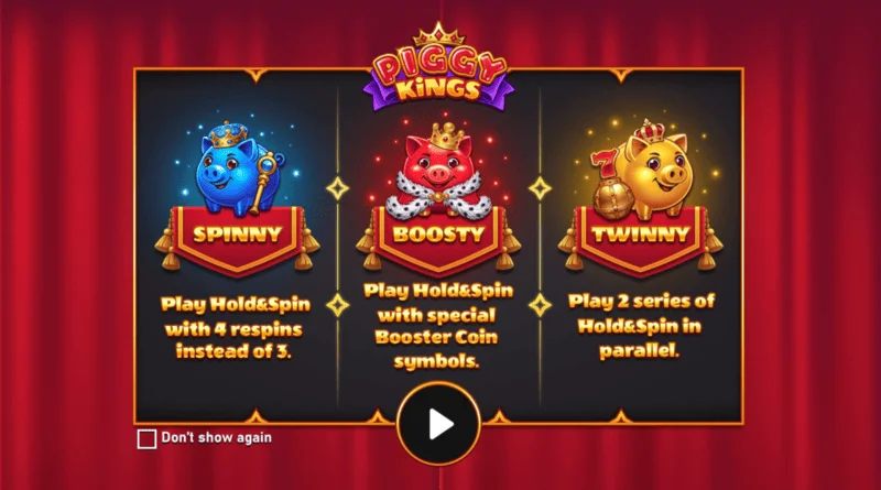 Piggy Kings - príomhscáileán le trí mhuic agus ríleanna