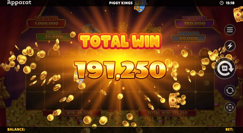 Piggy Kings - scáileán buaiteach i Free Games